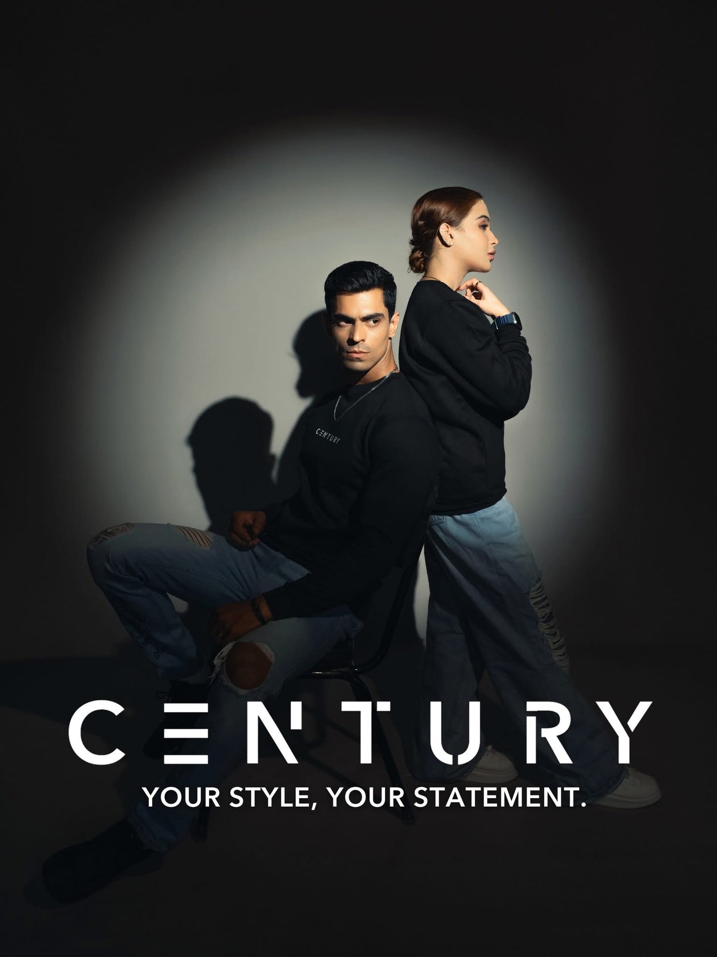 Century Premium Black Crewneck