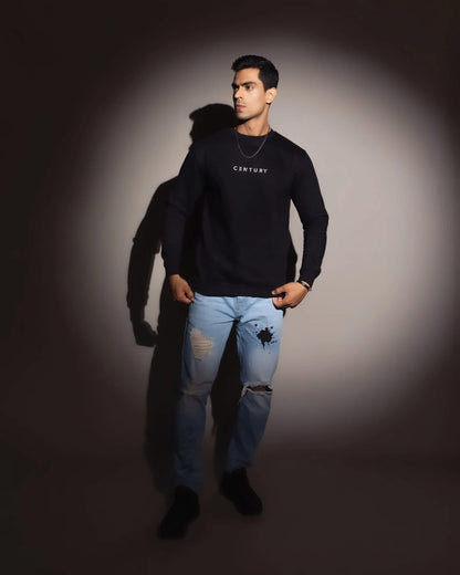Century Premium Black Crewneck