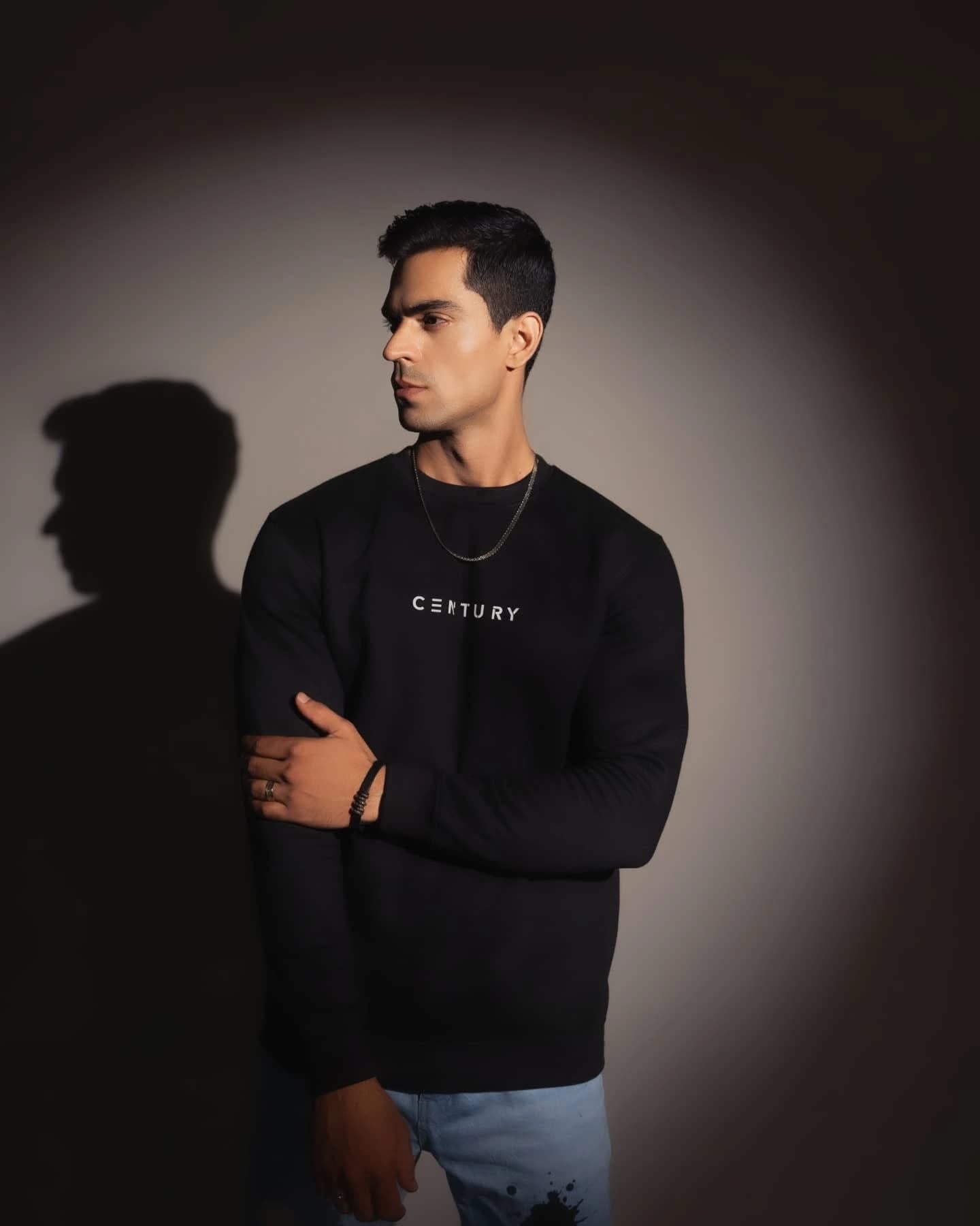 Century Premium Black Crewneck